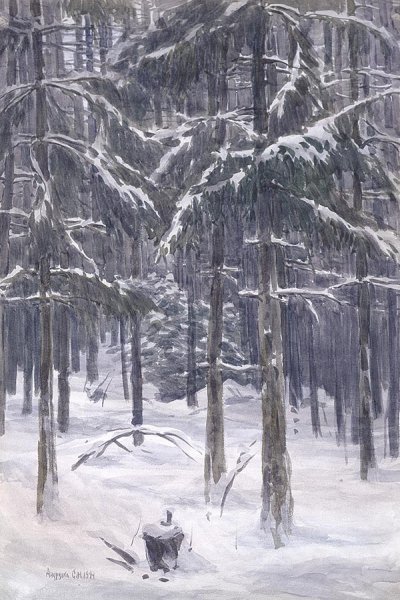 Сергей Андрияка лес акварель