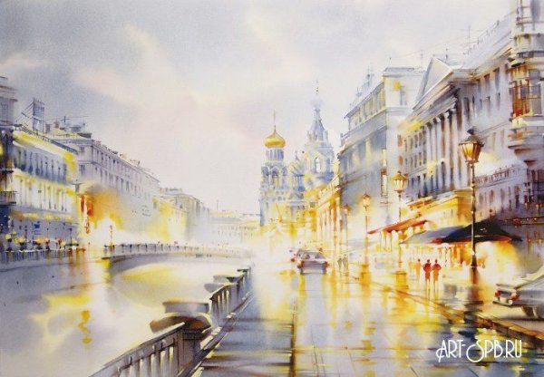 Акварели Ольги Литвиненко.Санкт-Петербург