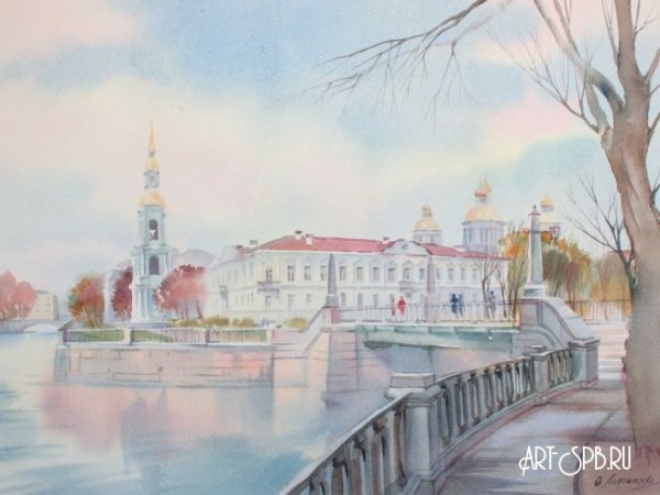 Ольга Литвиненко акварель зима Питер