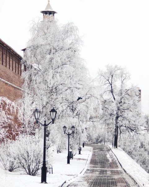 Снежный Нижний Новгород Кремль