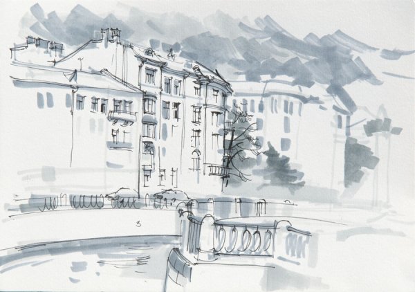 Пейзаж маркерами