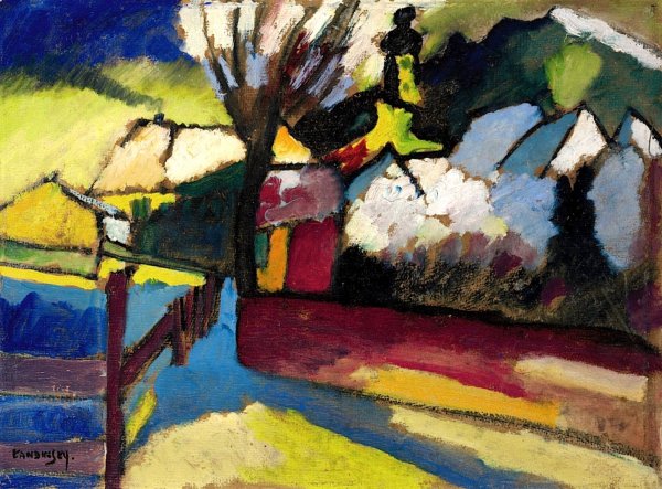 Василий Кандинский «пейзаж в Мурнау» 1908