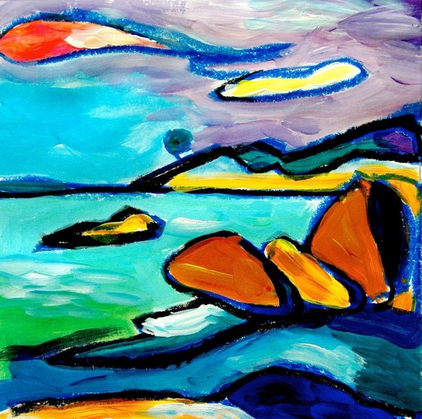 Кандинский зимний пейзаж