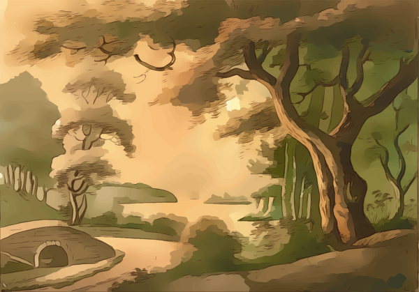 Арт природа деревья Графика