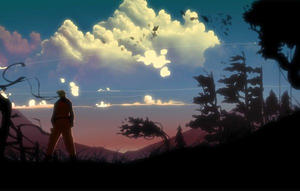 Макото Синкай пейзажи деревья