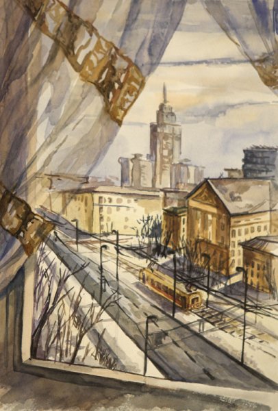 Вид из окна на стройку