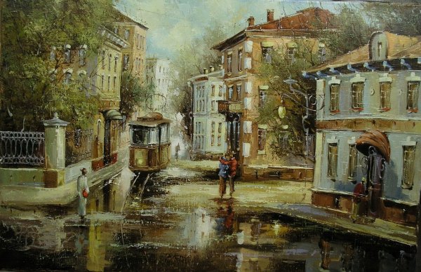 Живопись Сергей боев городской пейзаж маслом