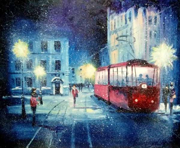 Батик городской пейзаж Питер