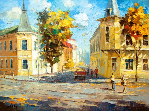 Городской пейзаж живопись Дмитрия Спироса