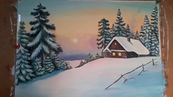 Зима рисунок