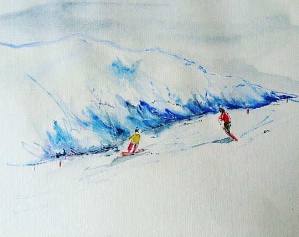 Гершаник Роман Васильевич (Россия, 1898-1984) «лыжная прогулка» 1948