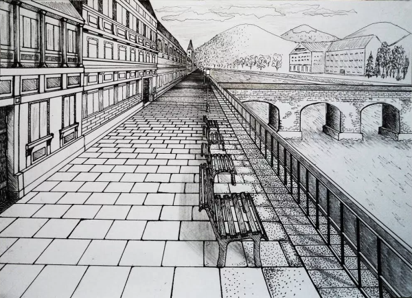 Городской пейзаж в перспективе