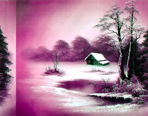 Боб Росс зимний пейзаж
