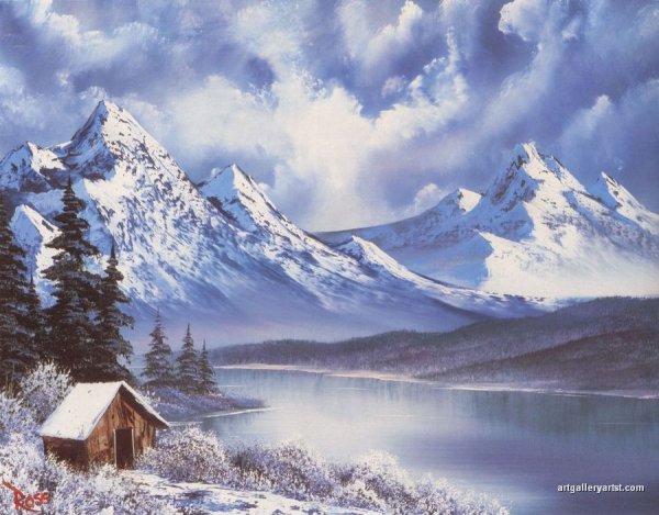 Зимний пейзаж акрилом