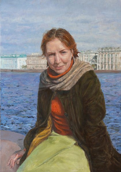 Портрет на фоне города живопись