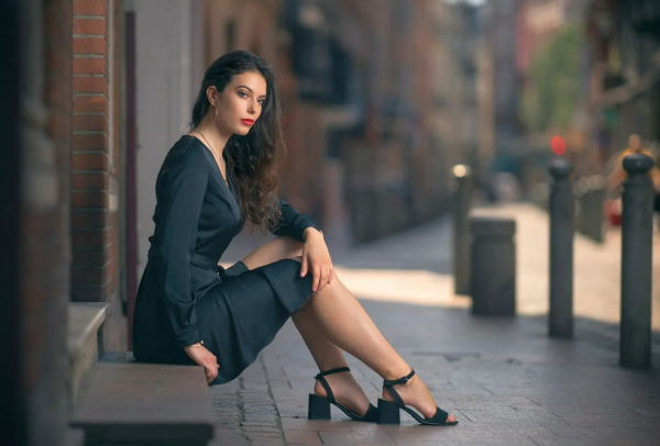 Девушка с размытым фоном