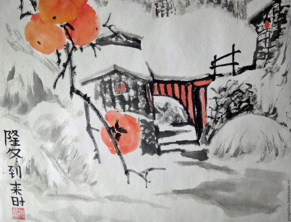 Гохуа китайская живопись Сакура