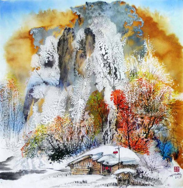 Шань шуй живопись зима