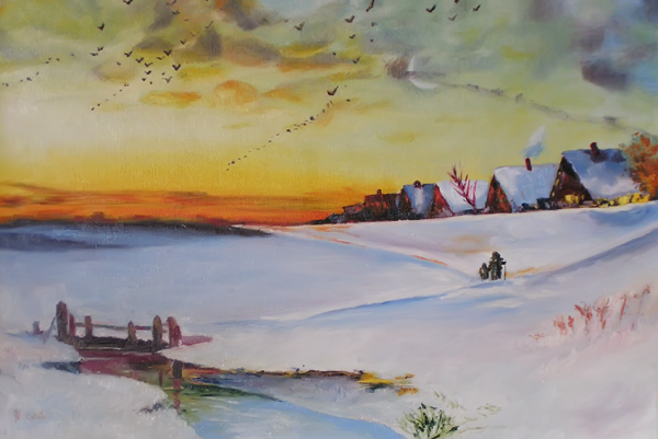 Саврасов зимний пейзаж оттепель