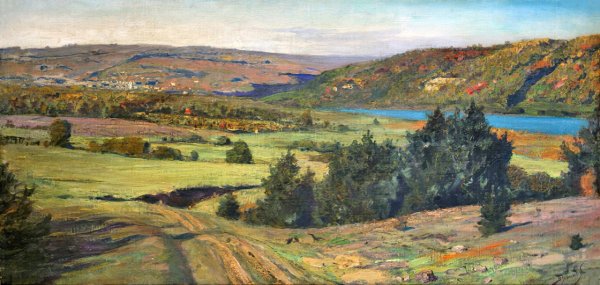 Василий Дмитриевич Поленов. Пейзаж с рекой.