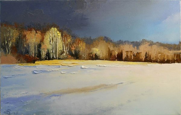 Художник Евгений Гавлин зимние пейзажи