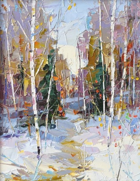 Художник Александр Ходюков картины зима