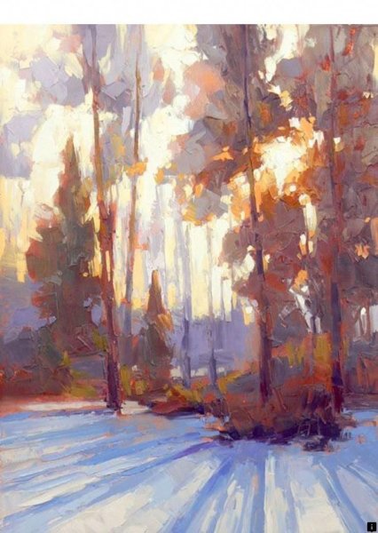 Сахаров живопись мастихином зима