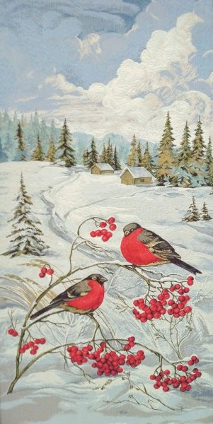 Зимний пейзаж вертикально для детей