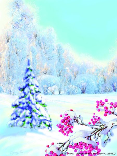 Зимний пейзаж вертикальный