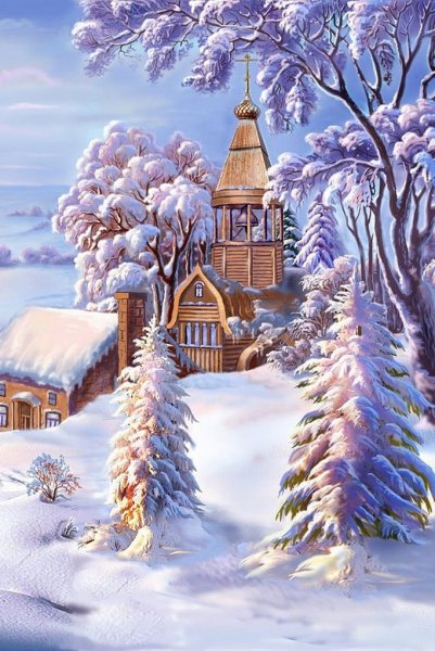 Сказочная зимняя деревня