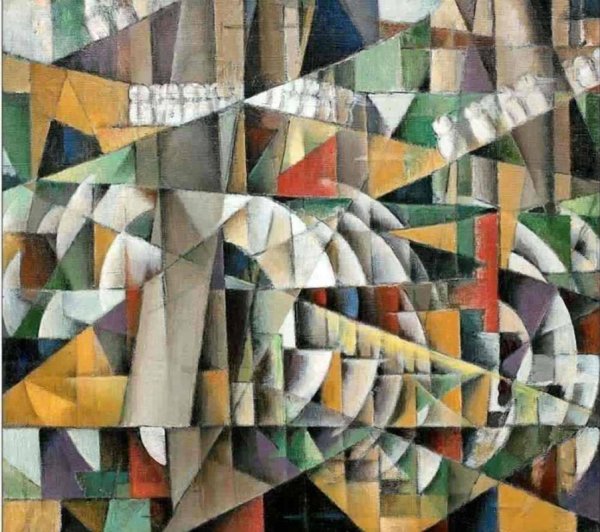 Иван клюн "пробегающий пейзаж" 1915