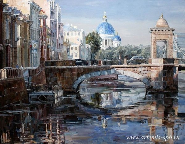 Акварель Борис Александрович Семенов Исаакиевский собор