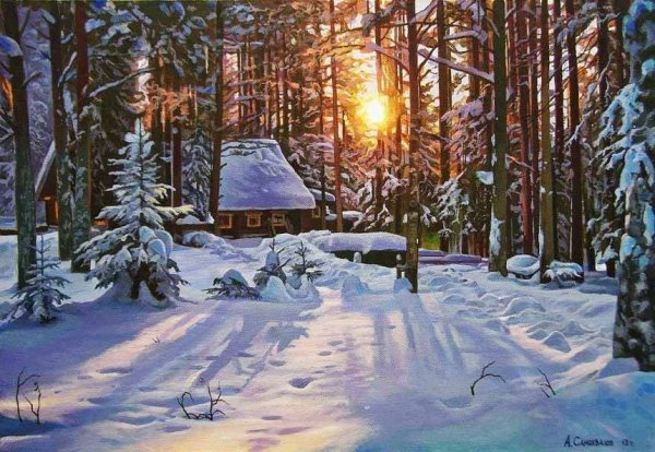Виктор Долгополов художник зима
