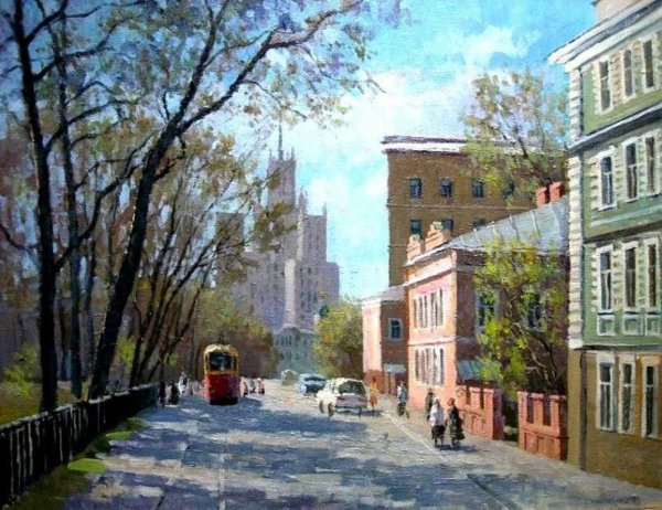 Городской пейзаж " художник Виктор Лукьянов.