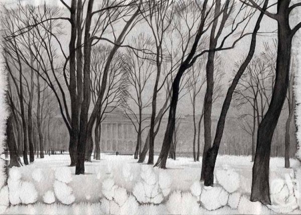 Зимний пейзаж легкий