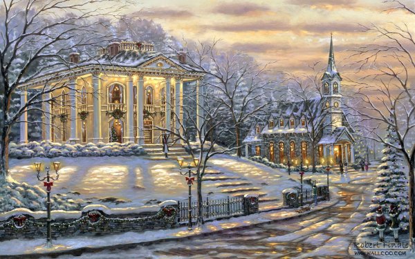 Ричард Савойе зимний городской пейзаж