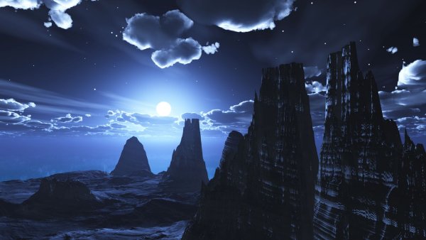 Аниме фон горы