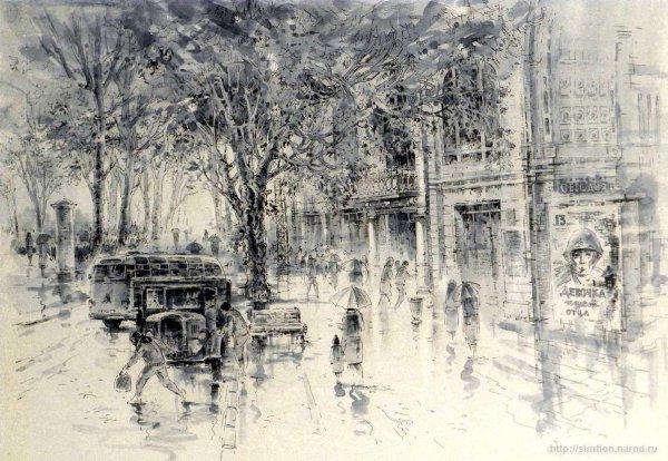 Монохромная живопись акварелью