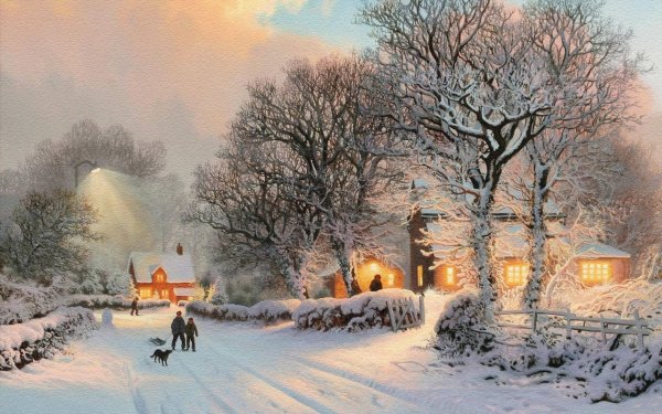 Томас Кинкаде город зима