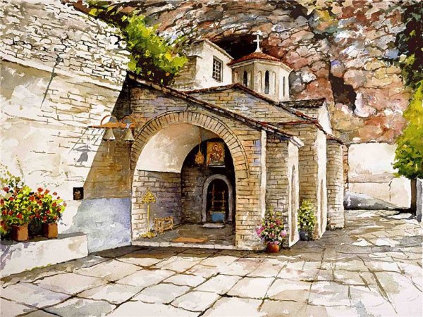 Художник Pantelis zografos Греция акварель