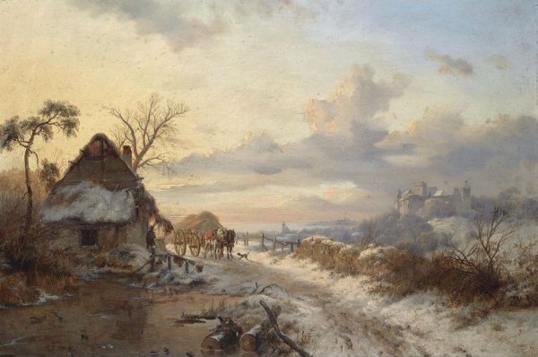 Фредерик Маринус Круземан Frederik Marinus Kruseman зимний пейзаж