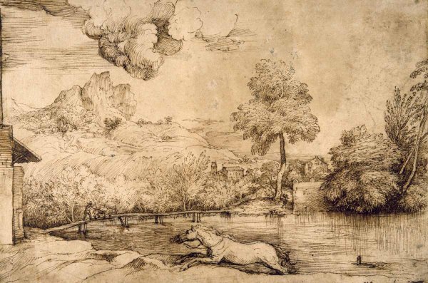 Пейзаж Арно Леонардо да Винчи