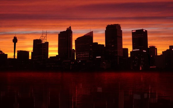 Закат в городе