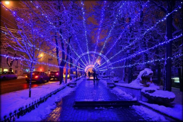 Площадь Ленина иллюминация Ставрополь