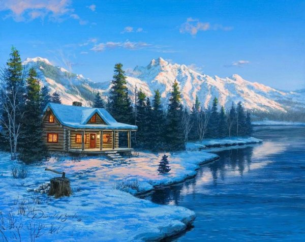 Векторный зимний пейзаж