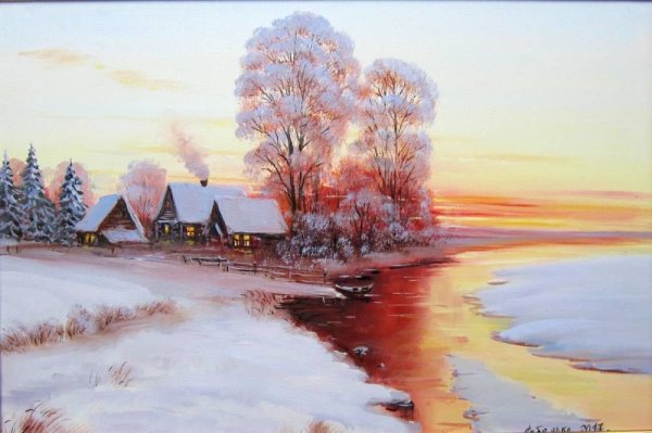 Красивые зимние пейзажи картины