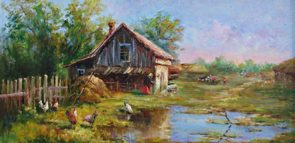 Художник Коган деревенский пейзаж