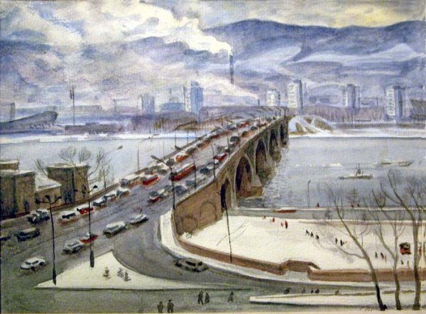 Красноярск акварель