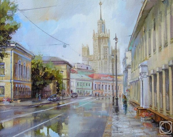 Городской пейзаж маслом на холсте