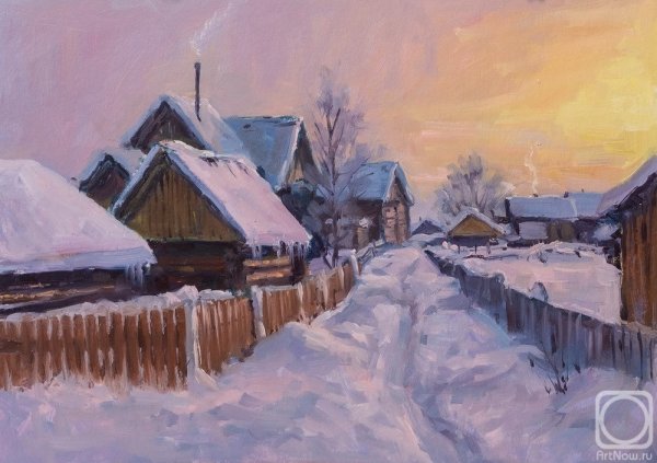 Александр Воля художник зима в Вятке Этюд